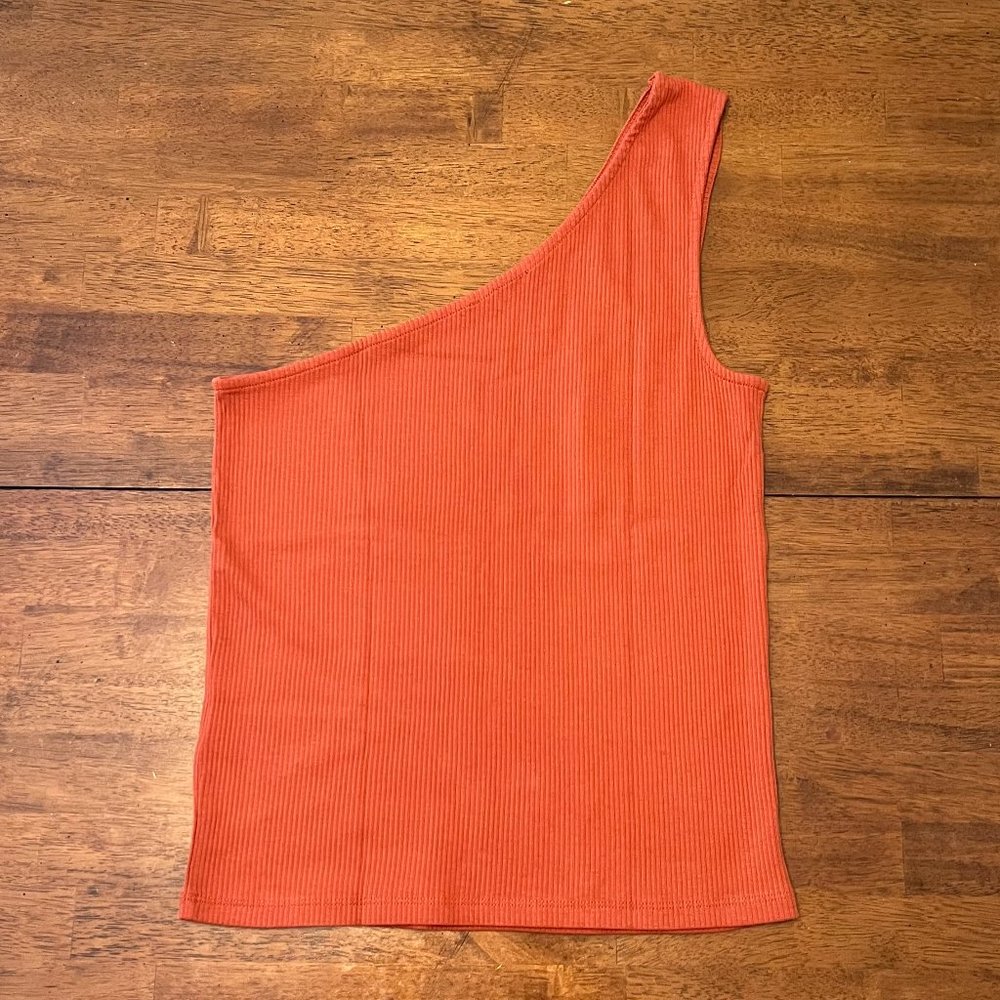 NWT J Crew One-Shoulder Vintage Rib Top - Picture 4 of 5